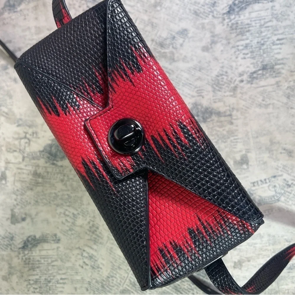 Sondra Roberts Square crossbody red and black bag